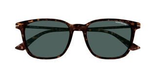 Montblanc MB0338S men Havana Squared Sunglasses