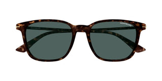 Montblanc MB0338S men Havana Squared Sunglasses