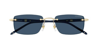 Montblanc MB0344S men Gold Squared Sunglasses