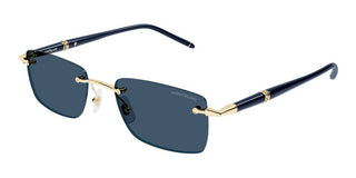 Montblanc MB0344S men Gold Squared Sunglasses