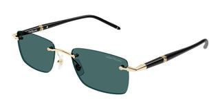 Montblanc MB0344S men Gold Squared Sunglasses