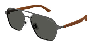 Montblanc Mb0360s Men Ruthenium Pilot Sunglasses