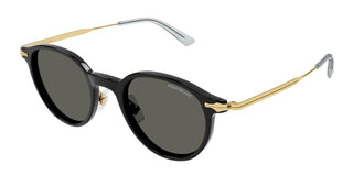 Montblanc MB0362S men Gold Round Sunglasses