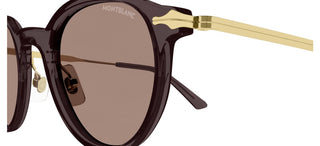 Montblanc MB0362S men Brown Round Sunglasses