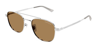 Montblanc Mb0363s Men Silver Pilot Sunglasses