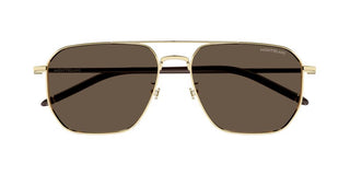 Montblanc Mb0367s Men Gold Pilot Sunglasses