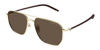 Montblanc Mb0367s Men Gold Pilot Sunglasses