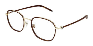 Montblanc MB0368OA men Havana Geometric Eyeglasses