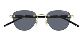 Montblanc Mb0412s Men Gold Round Sunglasses