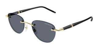 Montblanc Mb0412s Men Gold Round Sunglasses