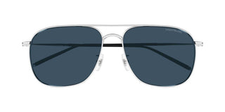 Montblanc MB0417SA men Silver Pilot Sunglasses