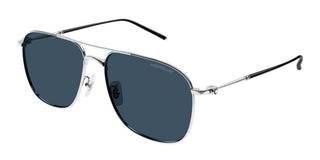 Montblanc MB0417SA men Silver Pilot Sunglasses