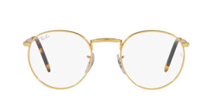 Ray-Ban NEW ROUND RX 3637V unisex Gold Round Eyeglasses