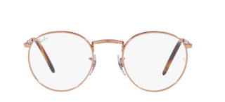 Ray-Ban NEW ROUND RX 3637V unisex Rose gold Round Eyeglasses