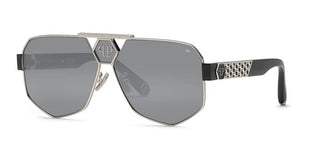 Philipp Plein PLEIN BADGE SPP107M unisex Black Pilot Sunglasses