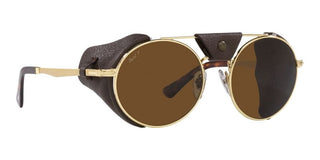 Persol PO 2496SZ unisex Gold Round Sunglasses