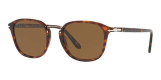 Persol PO 3186S men Havana Geometric Sunglasses