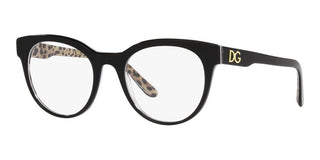 Dolce & Gabbana PRINT FAMILY DG 3334 women Black Cat Eye Eyeglasses