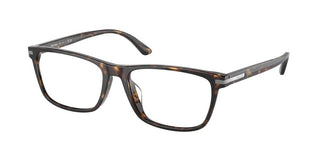 Prada PR 01ZVD men Havana Squared Eyeglasses