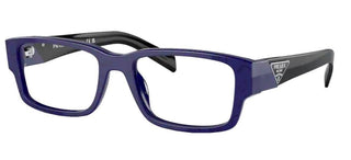 Prada PR 07ZV men Blue Geometric Eyeglasses