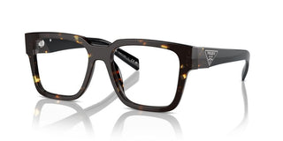 Prada PR 08ZV men Havana Geometric Eyeglasses