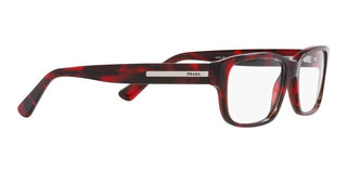 Prada PR 18ZV men Havana Geometric Eyeglasses