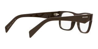 Prada PR 22ZV men Brown Geometric Eyeglasses