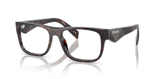 Prada PR 22ZV men Havana Geometric Eyeglasses