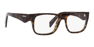 Prada PR 22ZV men Havana Geometric Eyeglasses