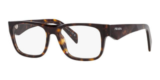 Prada PR 22ZV men Havana Geometric Eyeglasses