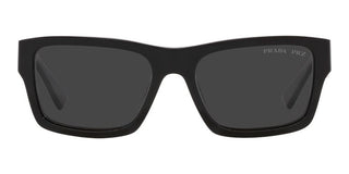 Prada PR 25ZS men Black Rectangle Sunglasses