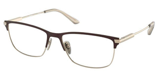 Prada PR 55ZV men Brown Geometric Eyeglasses