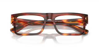 Prada PR A01V men Havana Geometric Eyeglasses