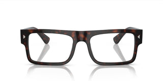 Prada PR A01V men Havana Geometric Eyeglasses