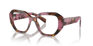 Prada PR A07V women Havana Geometric Eyeglasses