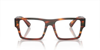 Prada PR A08V men Havana Geometric Eyeglasses