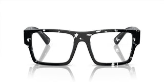 Prada PR A08V men Havana Geometric Eyeglasses