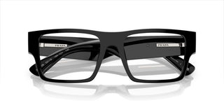 Prada PR A08V men Black Geometric Eyeglasses