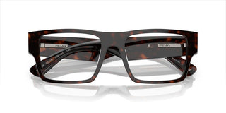 Prada PR A08V men Havana Geometric Eyeglasses