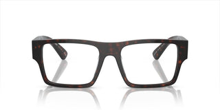 Prada PR A08V men Havana Geometric Eyeglasses