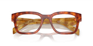 Prada PR A10V men Havana Squared Eyeglasses