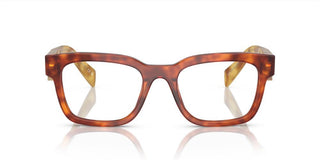 Prada PR A10V men Havana Squared Eyeglasses