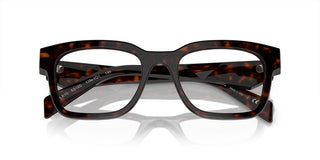 Prada PR A10V men Havana Squared Eyeglasses