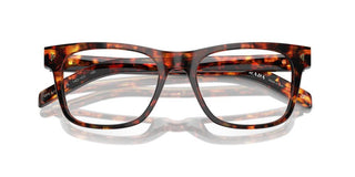 Prada PR A13V men Havana Squared Eyeglasses