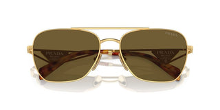 Prada PR A50S women Gold Geometric Sunglasses