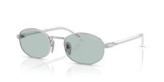 Prada PR B53S women Silver Oval Sunglasses