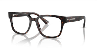 Prada PR A09V men Havana Squared Eyeglasses