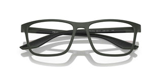 Prada Linea Rossa PS 01QV men Green Squared Eyeglasses