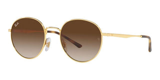 Ray-Ban RB 3681 unisex Gold Round Sunglasses