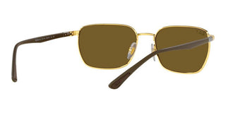 Ray-Ban RB 3684CH unisex Gold Rectangle Sunglasses